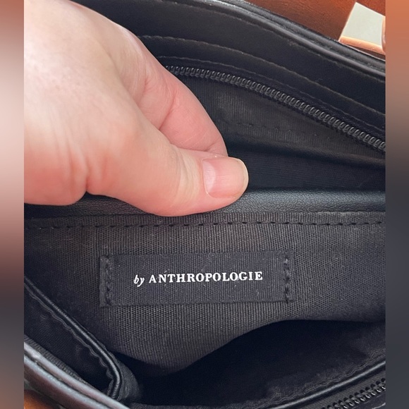 Anthropologie Purse. Black & Brown Basket Weave. Never used just tags removed. - Picture 2 of 5